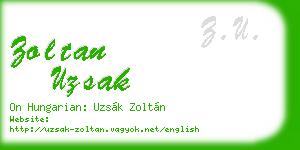 zoltan uzsak business card